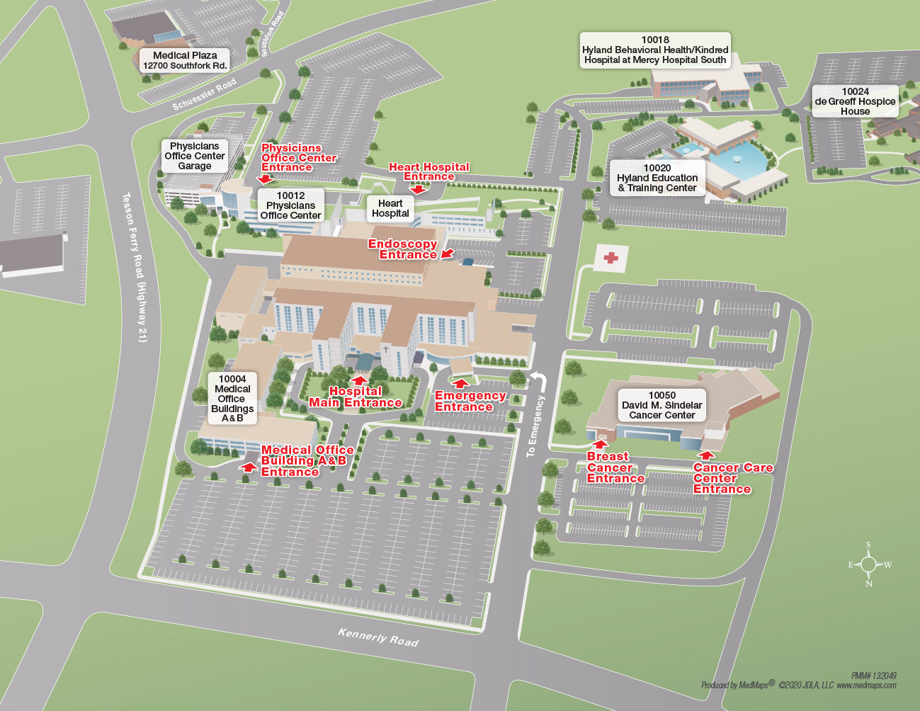 Mercy South Campus Map